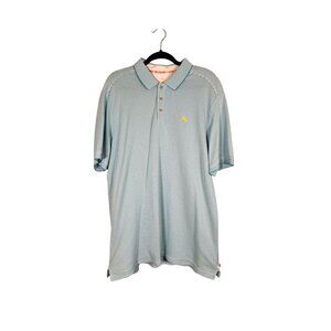 Tommy Bahama Polo Blue Striped XLT Preppy Classic Resort Tropical Colorful 90s